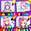 العاب رسم وتلوين الاميرات